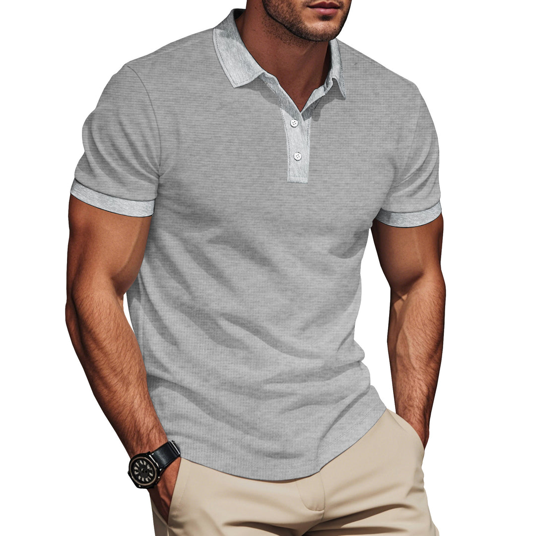 Men's elegant structured polo shirt with Kent collar, short button placket and breathable stretch jersey Mune Fashion