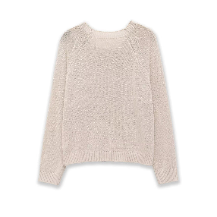 Women’s Lightweight Fine Knit Pullover with Henley Button Placket Mune Fashion