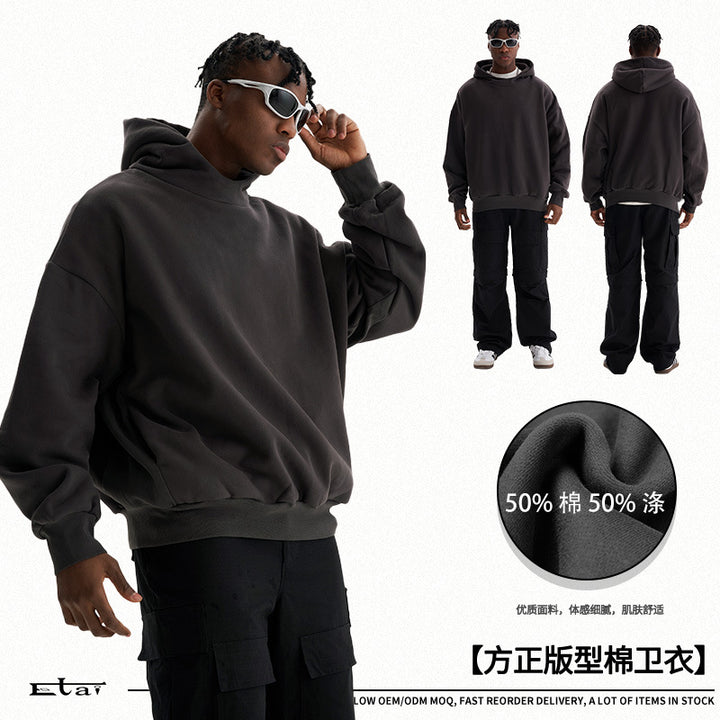 Unisex Minimalist Hoodie in Clean Look with Reinforced Collar Mune Fashion