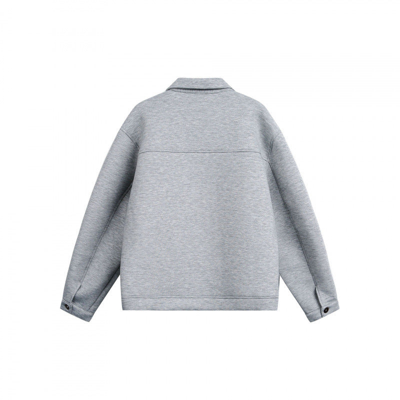 Unisex Boxy-Zip-Sweat jacket with shirt collar, concealed seams, and slit pockets Mune Fashion