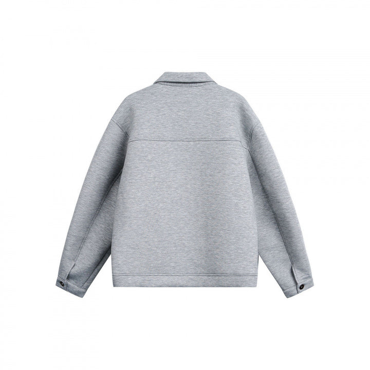 Unisex Boxy-Zip-Sweat jacket with shirt collar, concealed seams, and slit pockets Mune Fashion