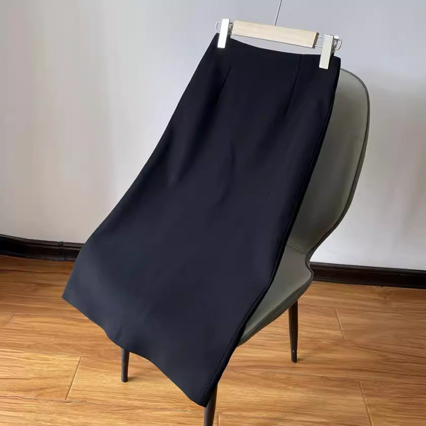 Women Tailored Midi Skirt in Straight Silhouette made of Fine Stretch-Crepe Mune Fashion