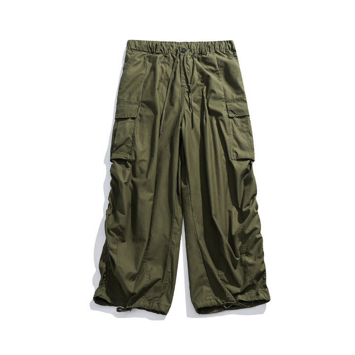 Ladies Wide Cargo Culotte with elastic drawstring waistband and hem cord Mune Fashion