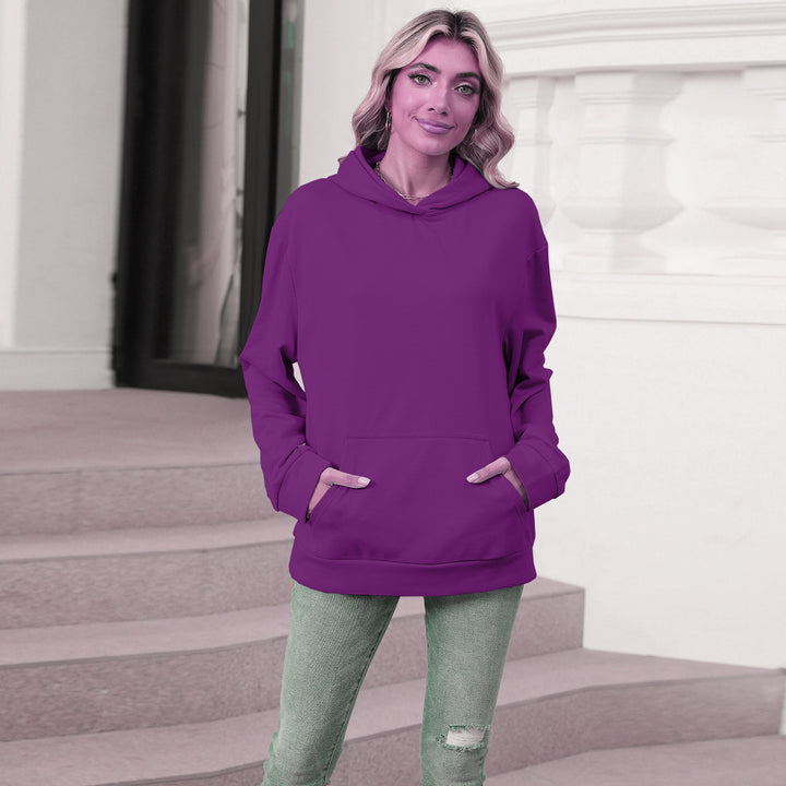 Women’s soft oversized hoodie with asymmetrical hem, kangaroo pocket, and dropped shoulder Mune Fashion
