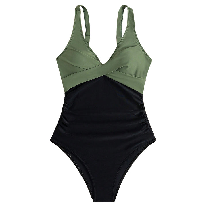 Women's One-Piece Swimsuit with Modern Wrap Design Mune Fashion