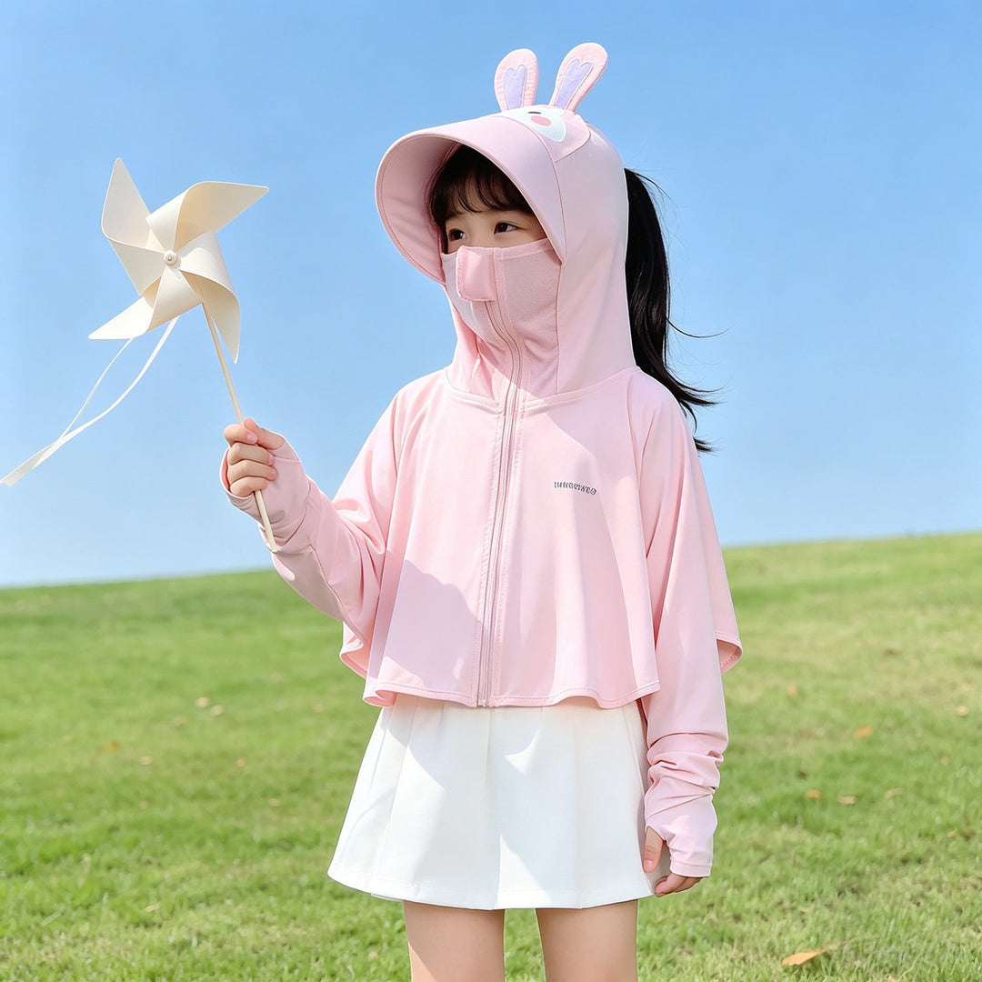 Unisex nan UV protection hoodie for children with a lightweight, breathable A-line cut and thumb holes Mune Fashion