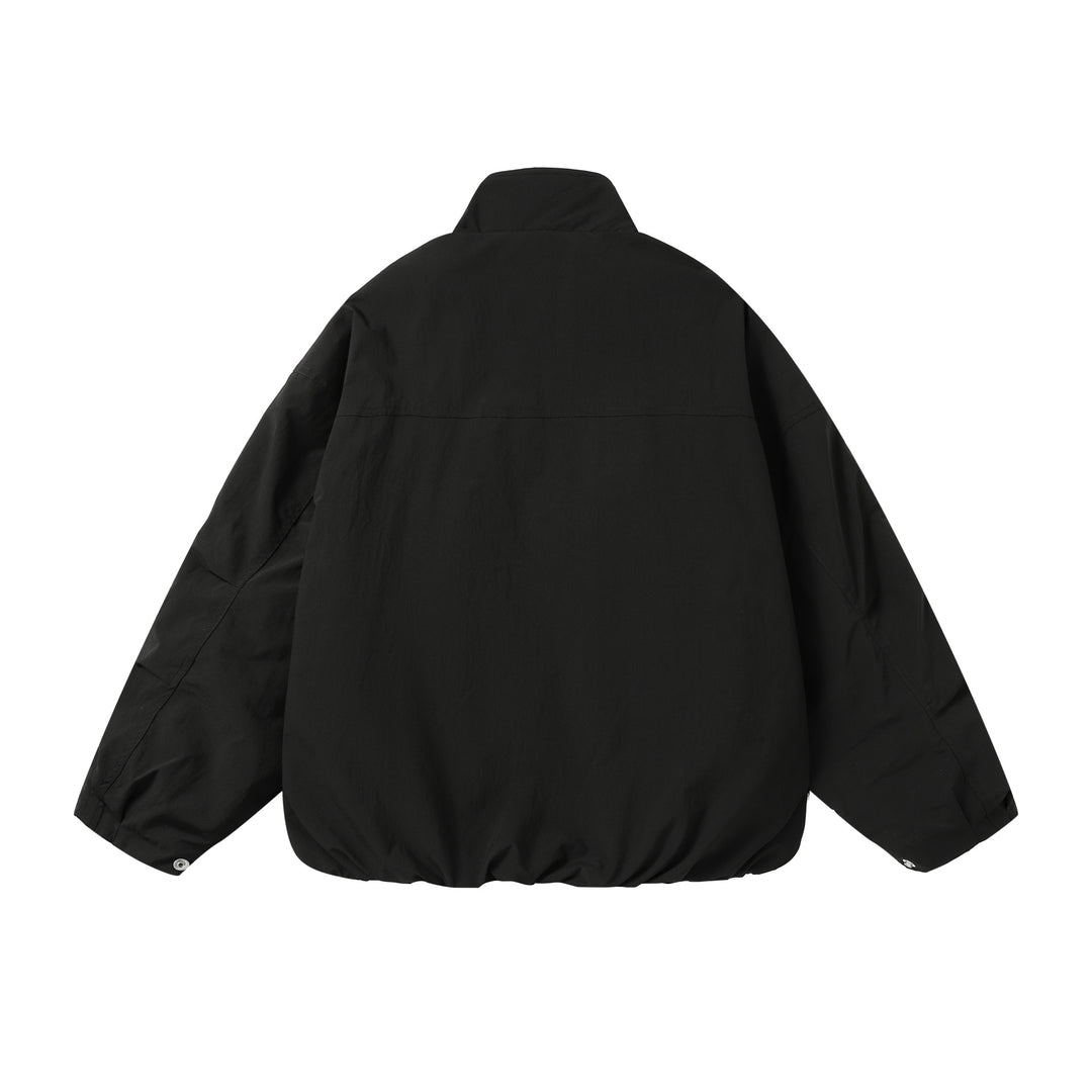 Unisex Boxy Short Jacket with High Stand-Up Collar and Balloon Sleeves Mune Fashion
