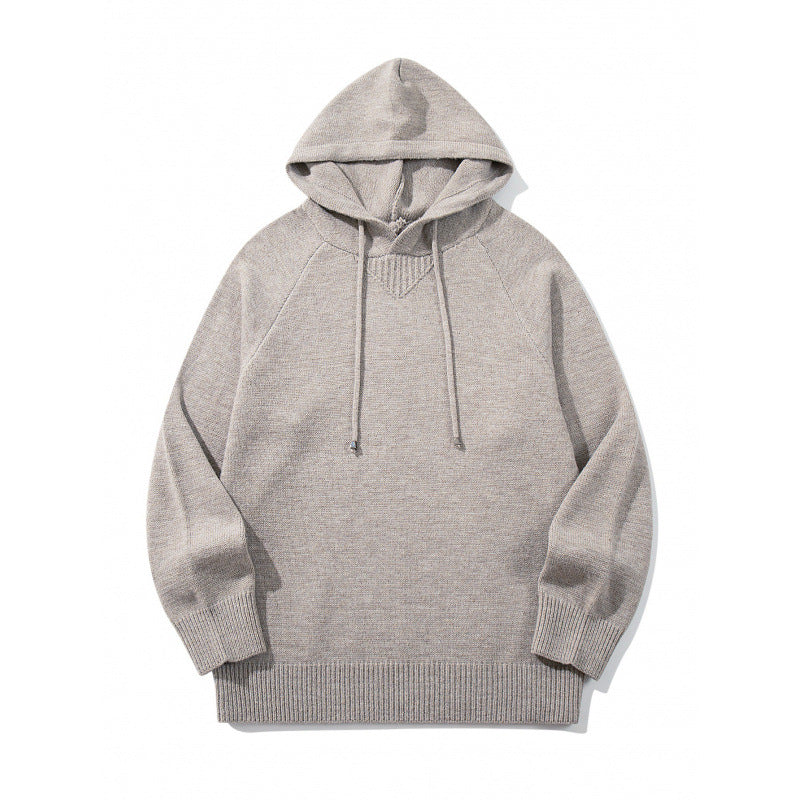 Unisex Oversize Knit Hoodie with Raglan Sleeves and Ribbed Cuffs Mune Fashion