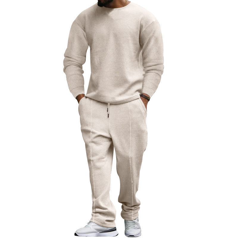 Men's structured lounge set with round neck sweater and tapered seam joggers Mune Fashion