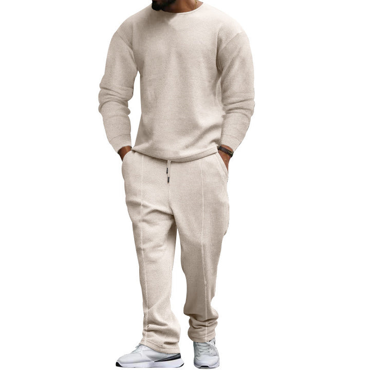 Men's structured lounge set with round neck sweater and tapered seam joggers Mune Fashion