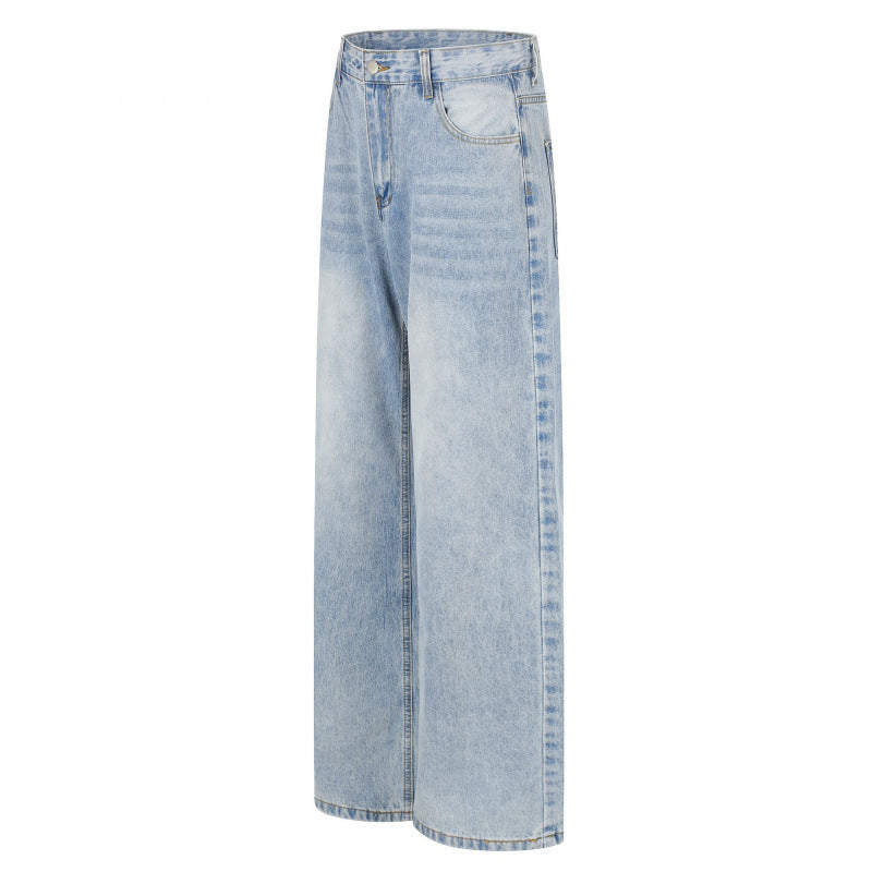 Women High-waisted wide jeans with wide leg, vintage wash and classic pocket design Mune Fashion