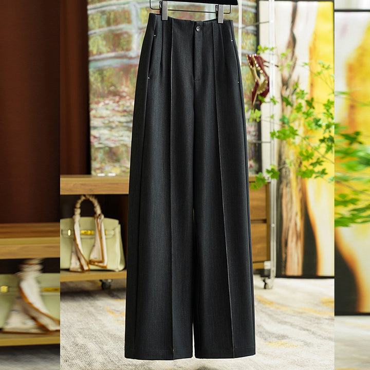 Women's Elegant High-Waisted Pleated Trousers Mune Fashion