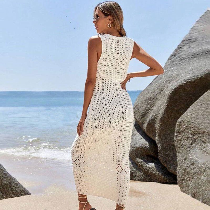 Ladies fashionable crochet beach dress Mune Fashion