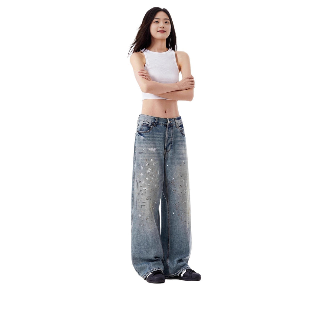 Women's Wide-Cut Jeans with Unique Destruction Details Mune Fashion