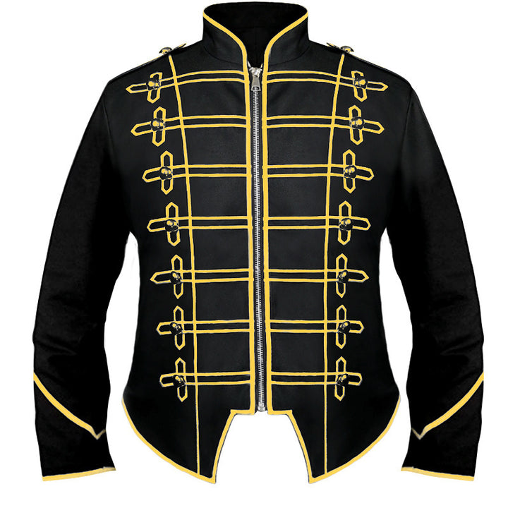 Men's military parade jacket with decorative cord and stand-up collar Mune Fashion