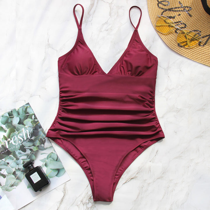 Women's One-Piece Swimsuit with Ruched Design Mune Fashion