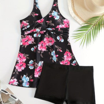 Women's Tankini with Floral Accents Mune Fashion