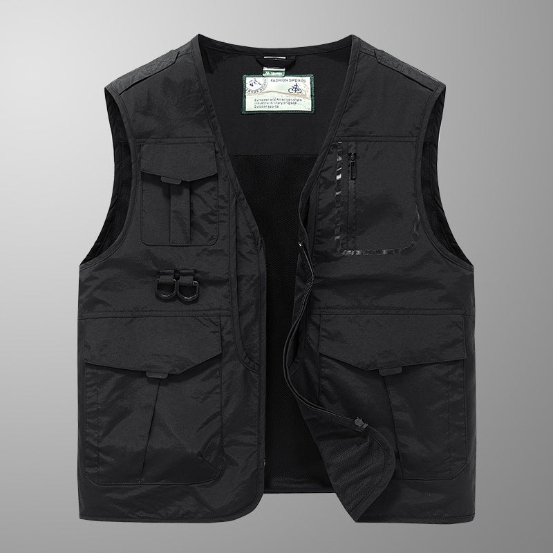 Men's Photography and Outdoor Utility Vest with Multifunctional Pockets and D-Ring Attachments Mune Fashion