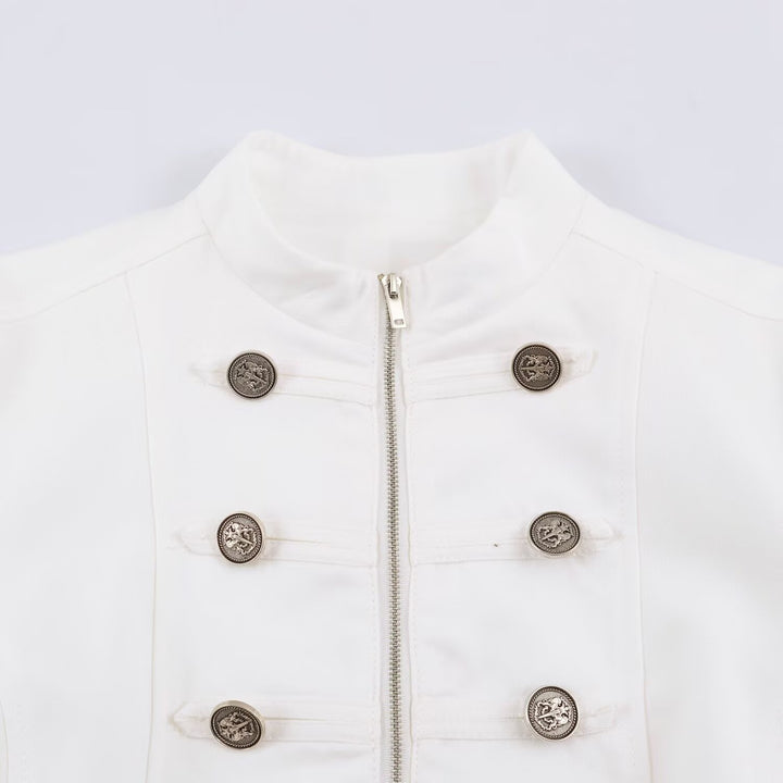 Ladies tailored field jacket in marshal style with stand-up collar and decorative buttons Mune Fashion