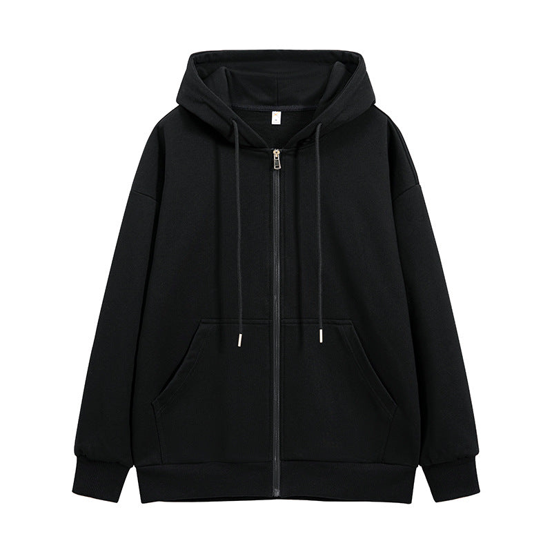 Unisex Oversize Hoodie Fleece Jacket with Boxy Cut and Metal Zipper Drune