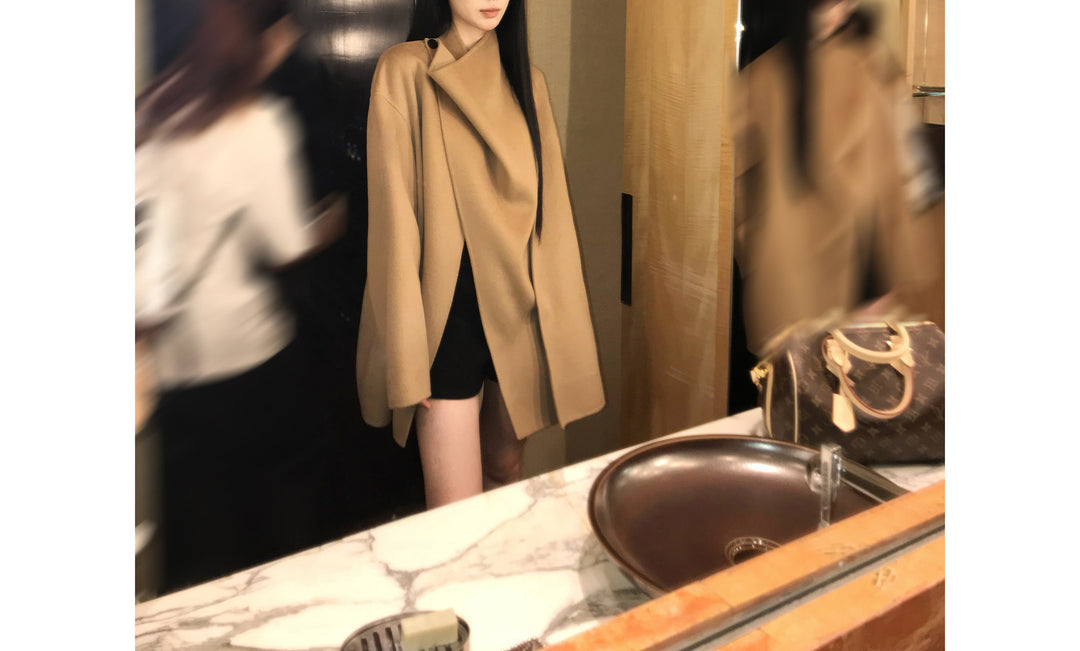 Women's Fashionable Oversized Wool Coat Mune Fashion