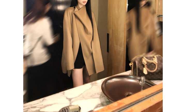 Women's Fashionable Oversized Wool Coat Mune Fashion
