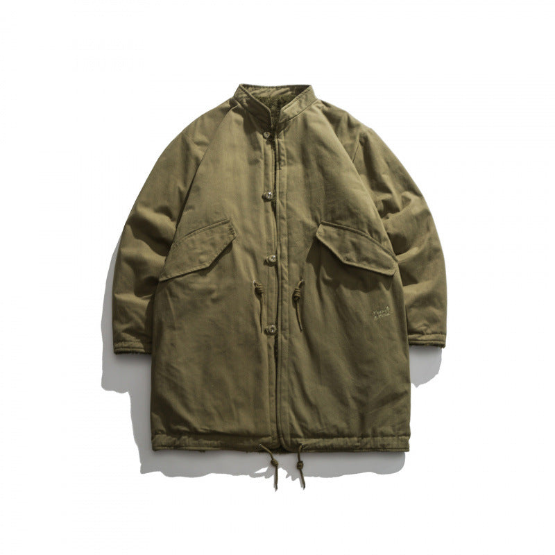 Men's Insulated Parka Jacket in Oversized Cut with Sherpa Lining and Drawstring Hem Mune Fashion