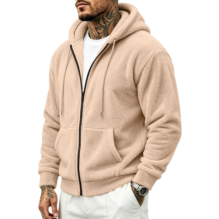 Men's fleece hoodie jacket with teddy lining, full zip and kangaroo pockets Mune Fashion