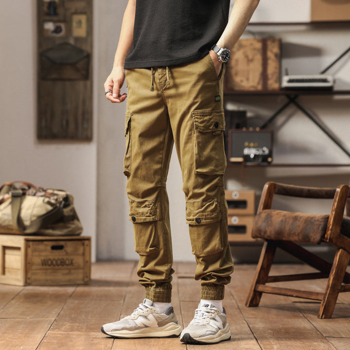 Men's Tech Cargo Jogger Pants with elastic drawstring waist, reinforced knee panels, and multifunctional pockets Mune Fashion