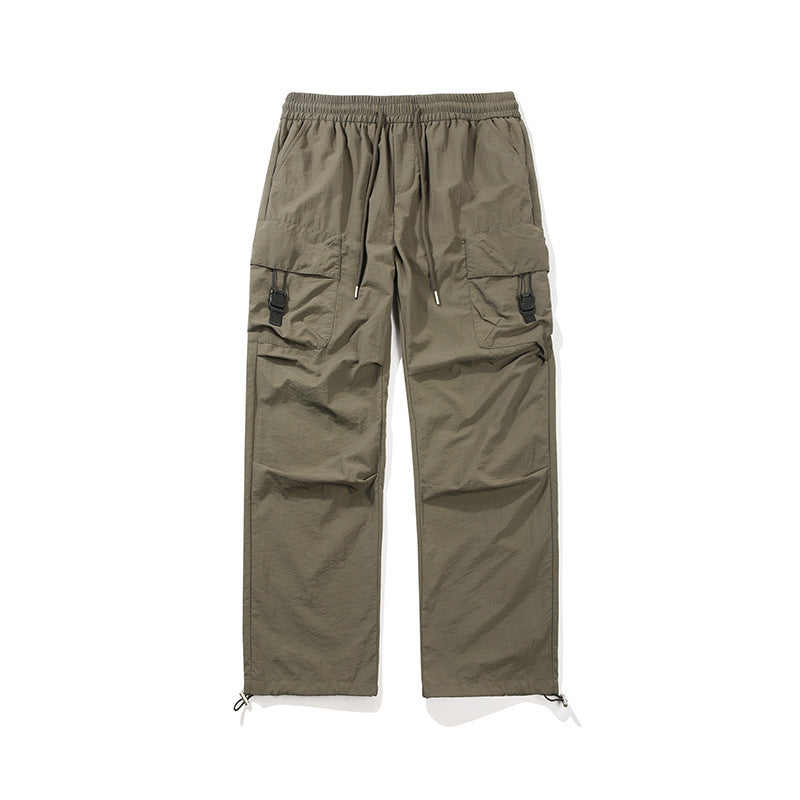 Men's Lightweight Ripstop Trekking Cargo Pants with Elastic Waistband, Drawstring and Buckle Cargo Pockets Mune Fashion