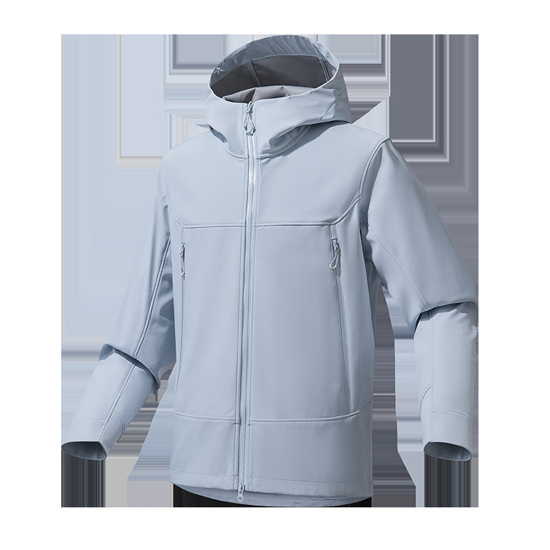Men's Softshell Hoodie with Stretch, wind and water-repellent membrane and two-way zipper Mune Fashion