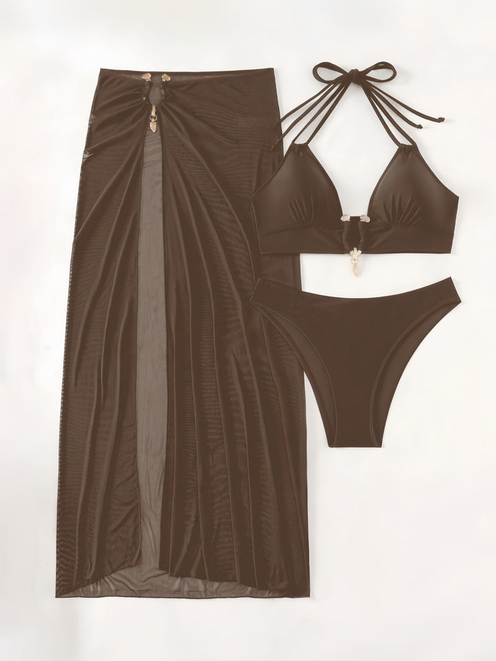 Women's bikini set with transparent maxi skirt Mune Fashion