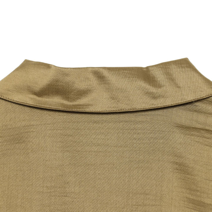 Women's Oversized Satin Blouse with Shirt Collar, Concealed Button Placket and Cuffs Mune Fashion
