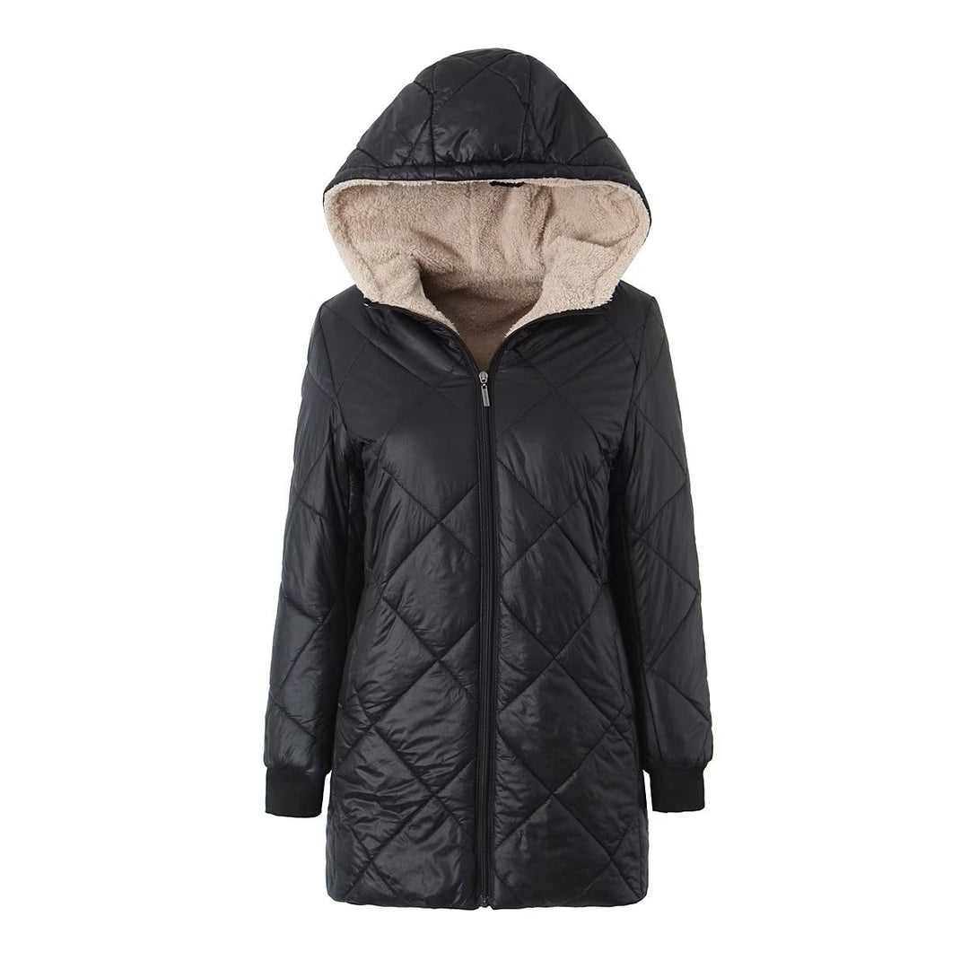 Women's quilted coat with teddy lining and hood Mune Fashion