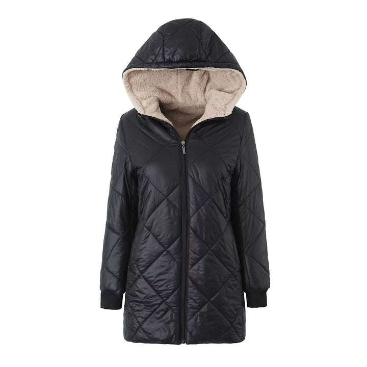 Women's quilted coat with teddy lining and hood Mune Fashion