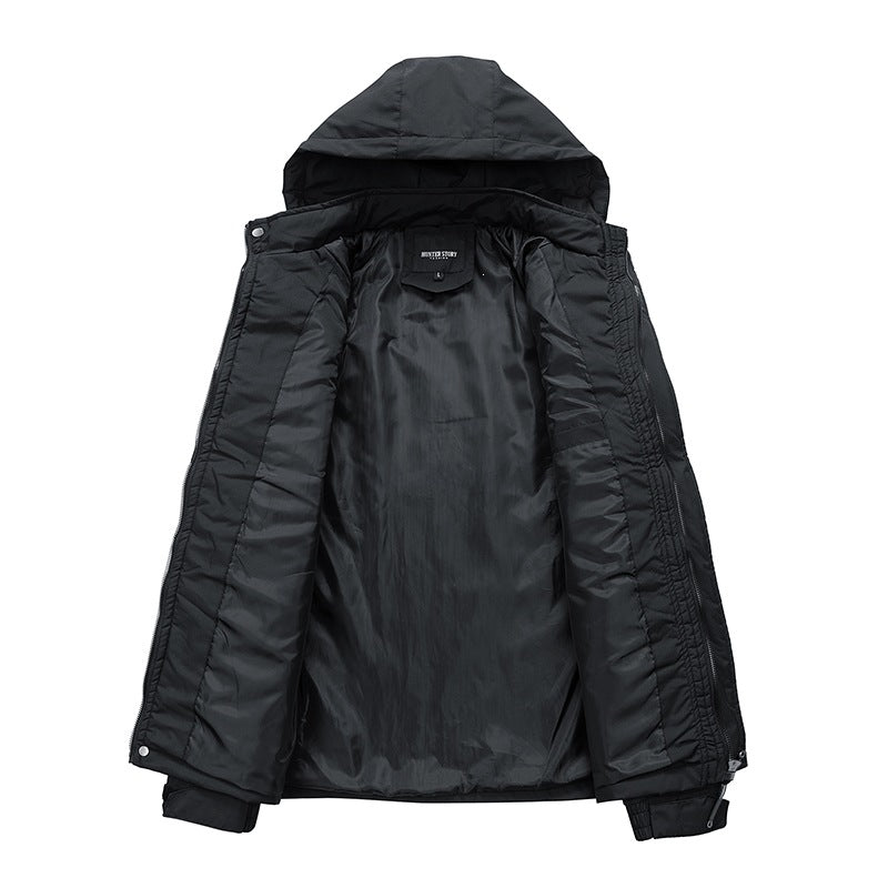 Men's Water-Repellent Hooded Transition Jacket with Thermal Lining, Utility Pockets & Adjustable Cuffs Mune Fashion