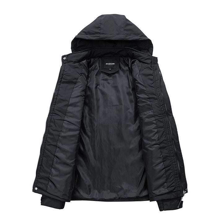 Men's Water-Repellent Hooded Transition Jacket with Thermal Lining, Utility Pockets & Adjustable Cuffs Mune Fashion