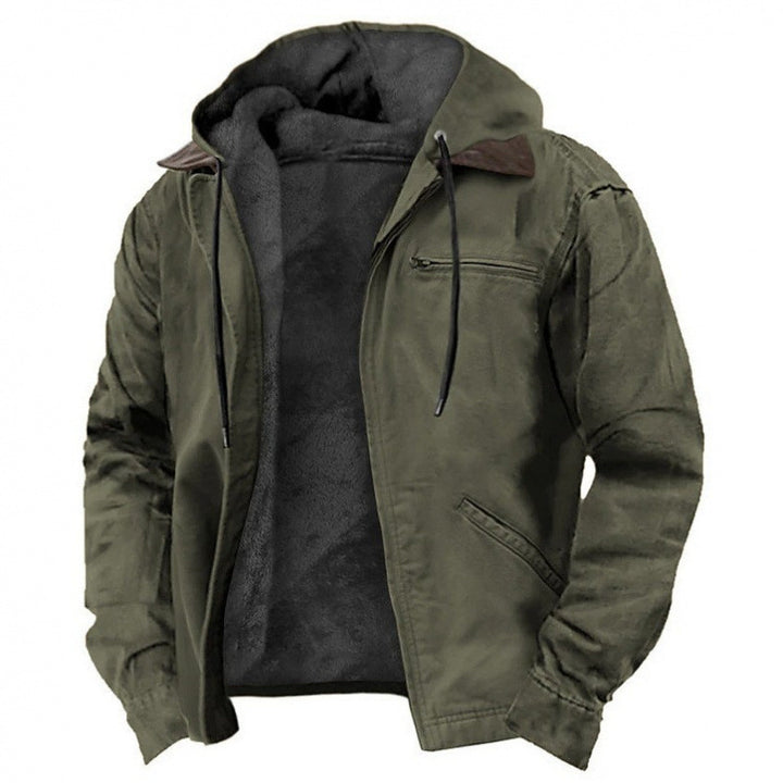 Men's Insulated Field Jacket with Hood and Sherpa Lining Mune Fashion