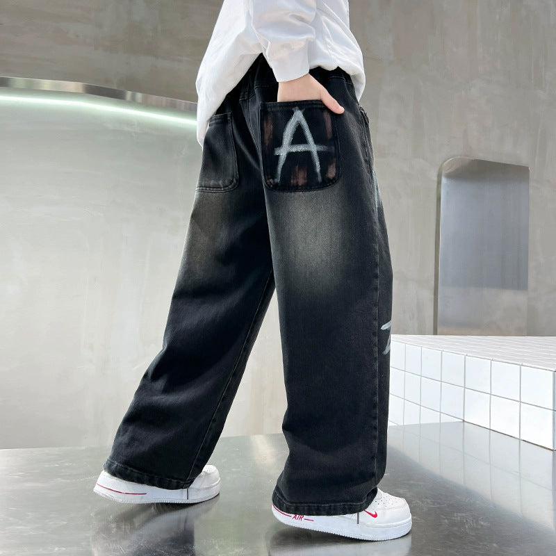 Unisex fashionable casual jeans with creative print Mune Fashion