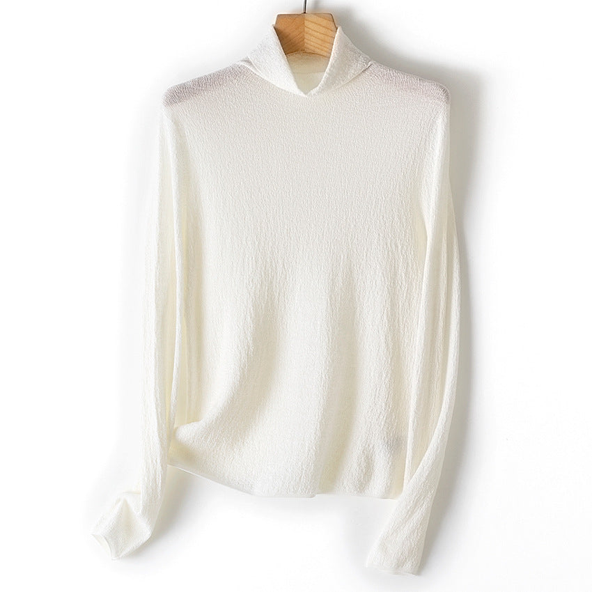 Women Fine Crinkle Turtleneck Sweater with Light Fall Mune Fashion