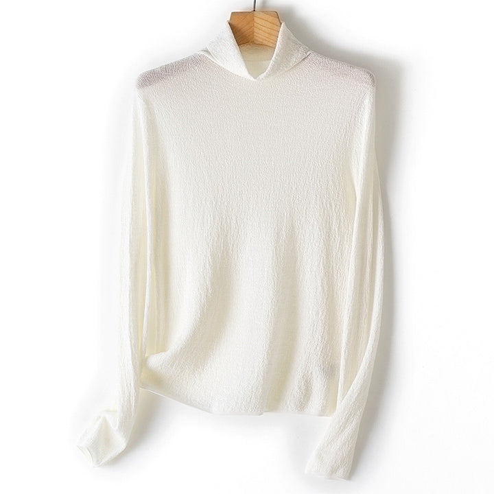 Women's textured knit turtleneck sweater with a light crinkle effect Mune Fashion