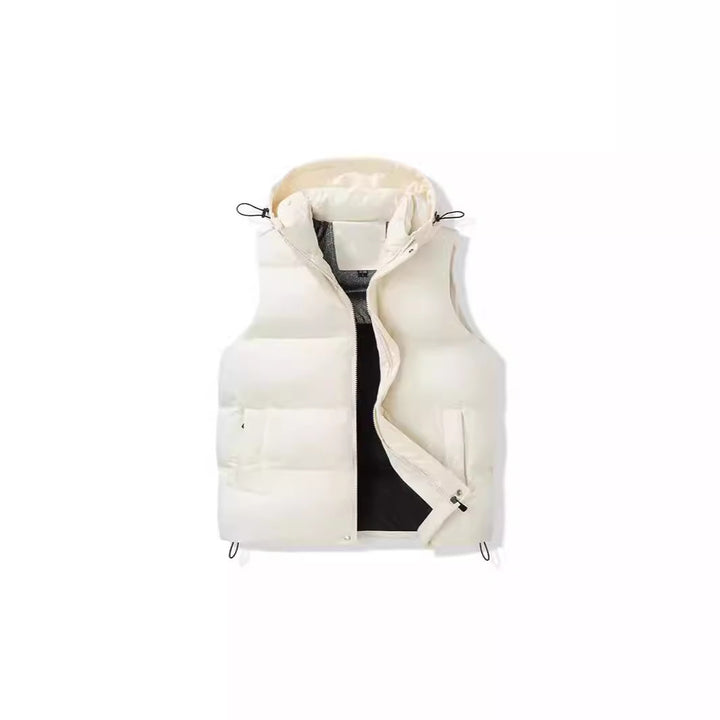 Unisex Padded Hooded Vest with Thermal Insulation and Drawstring Mune Fashion