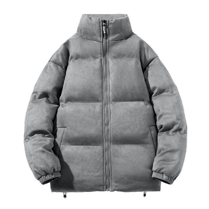 Men's wide block quilted jacket with padded thermal filling, high standing collar and drawstring hem Mune Fashion