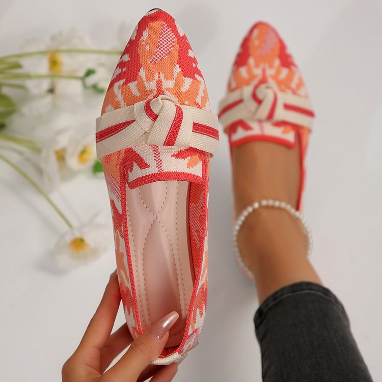 Women's woven lace slippers with decorative bow and padded comfort footbed Mune Fashion