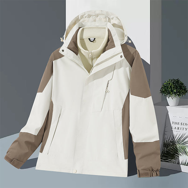 Men's windproof softshell jacket with integrated microfleece inner layer and adjustable hood Mune Fashion