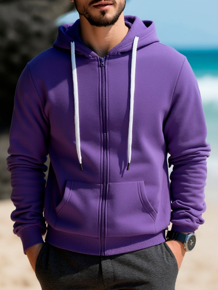 Men's hooded sweat jacket with full zip, kangaroo pockets & soft lining Mune Fashion