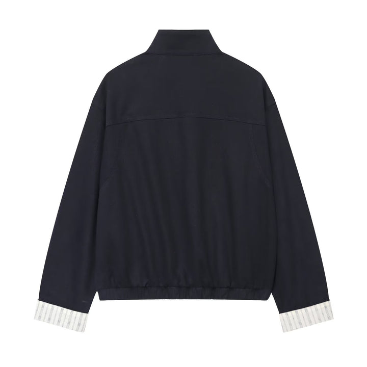 Women Short Boxy Blouson with Stand-up Collar, Applied Flap Pockets and Gold-colored Details Drune