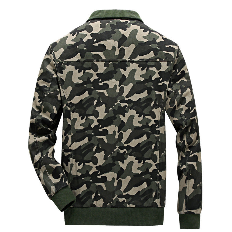 Men's camouflage bomber jacket in field style with ribbed cuffs and shoulder epaulettes Mune Fashion