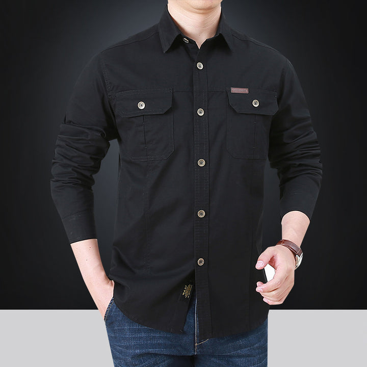 Men's Stylish Long Sleeve Shirt with Utility Pockets Mune Fashion