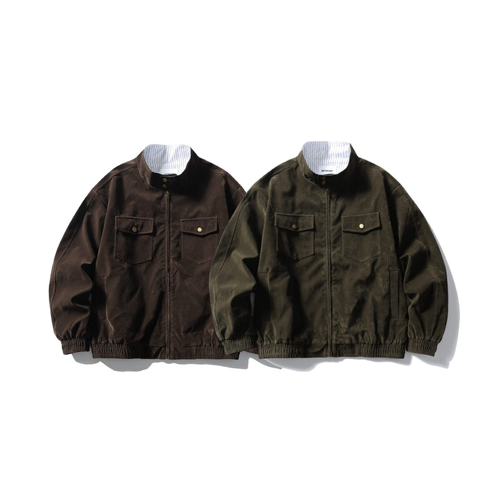 Men's Boxy Field Blouson made of sturdy canvas with high stand-up collar Mune Fashion